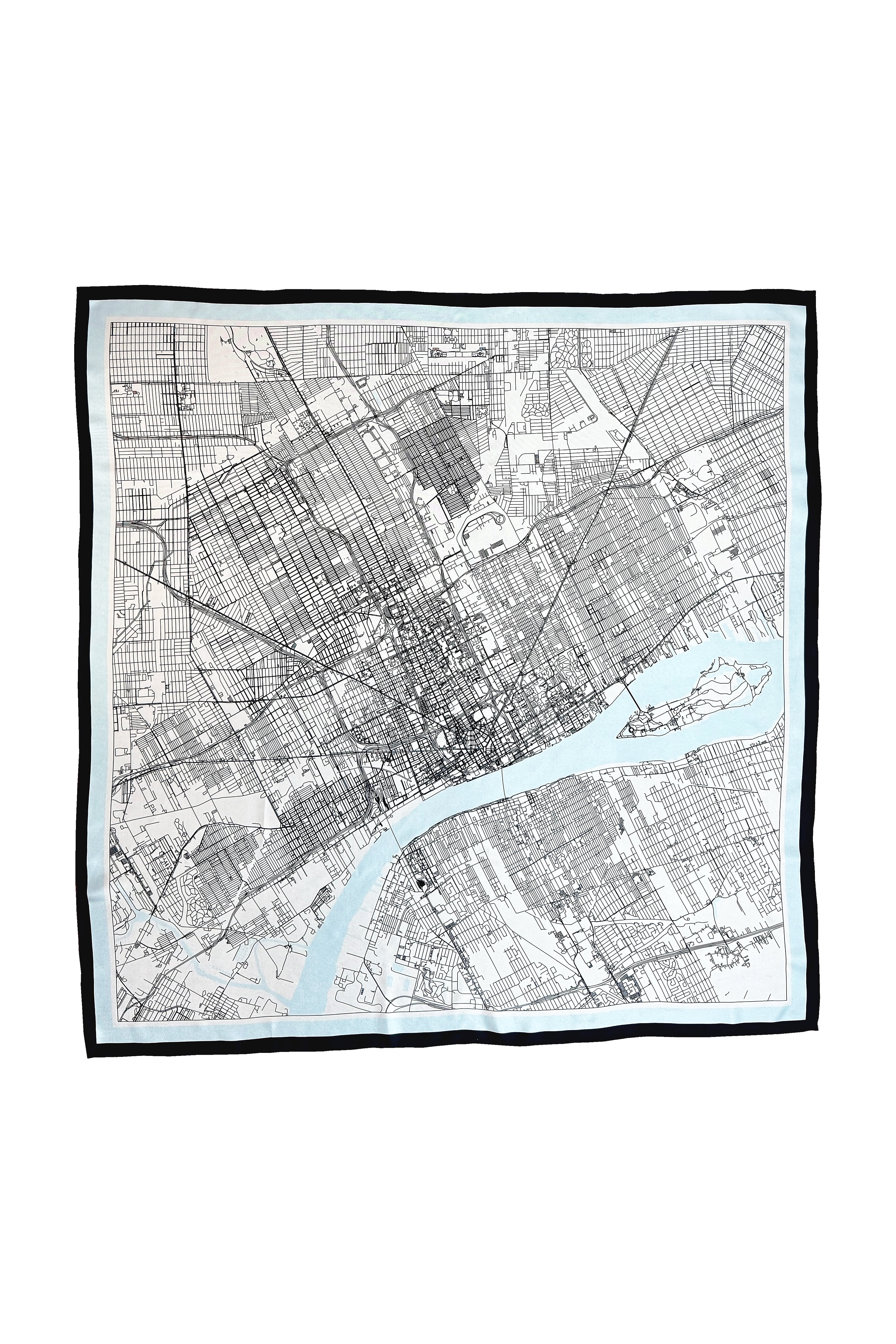 City Map Double Sided 34" Silk Scarf