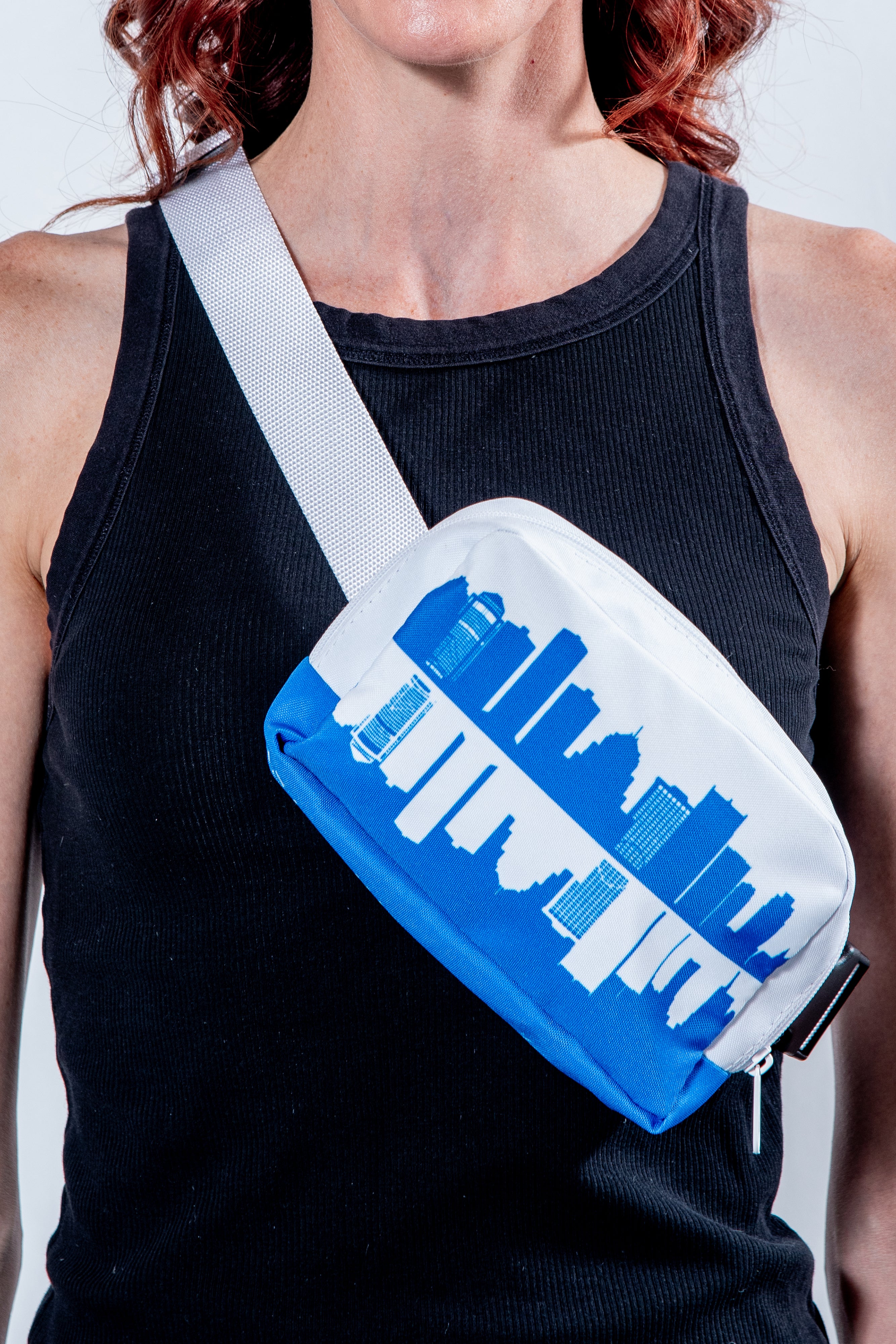 DETROIT BLUE & WHITE SKYLINE BELT BAG