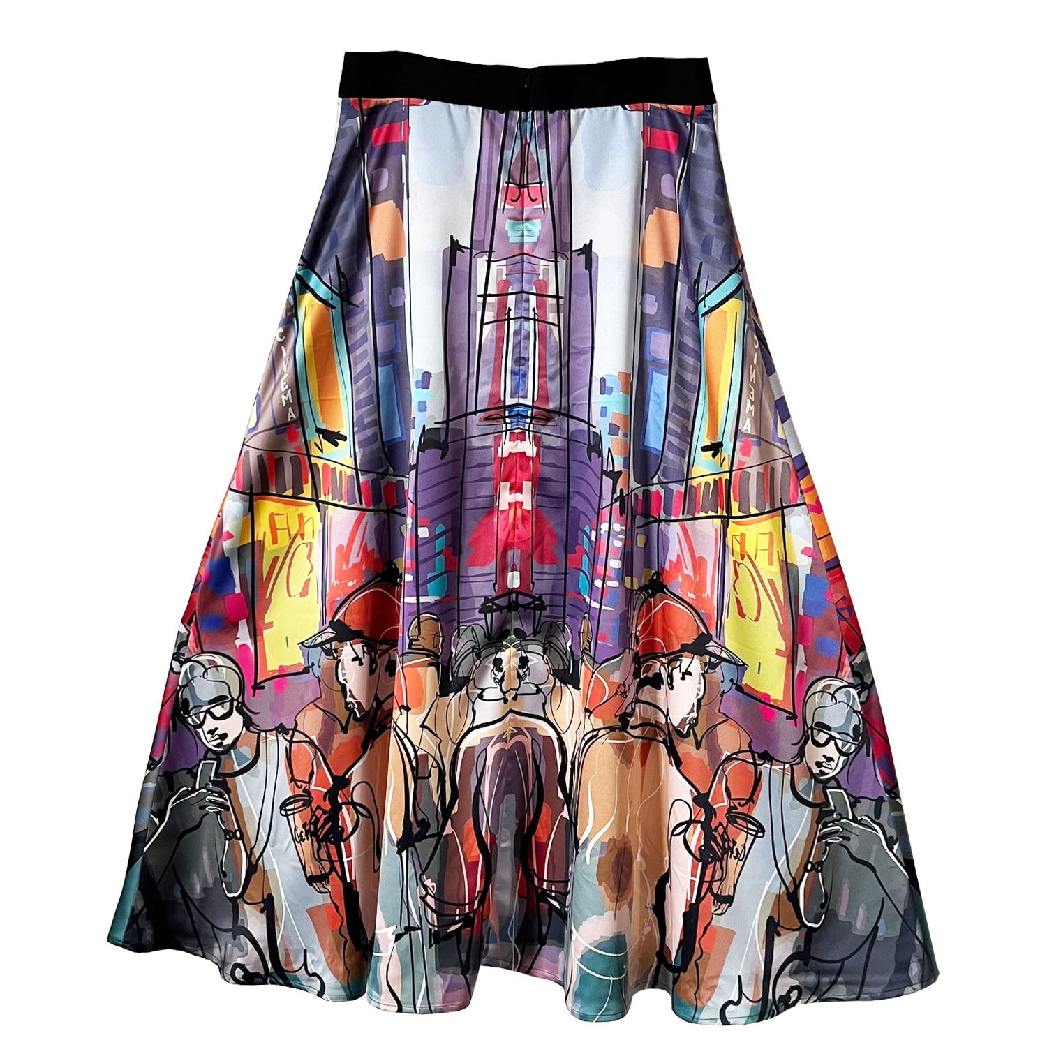 NYC Times Square Inspired Maxi Skirt