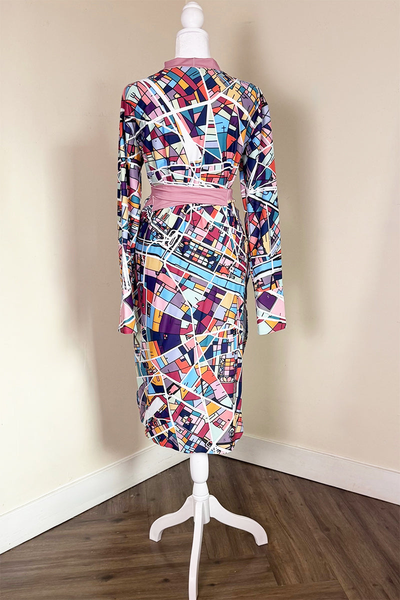 'RUES DE PARIS' WRAP DRESS