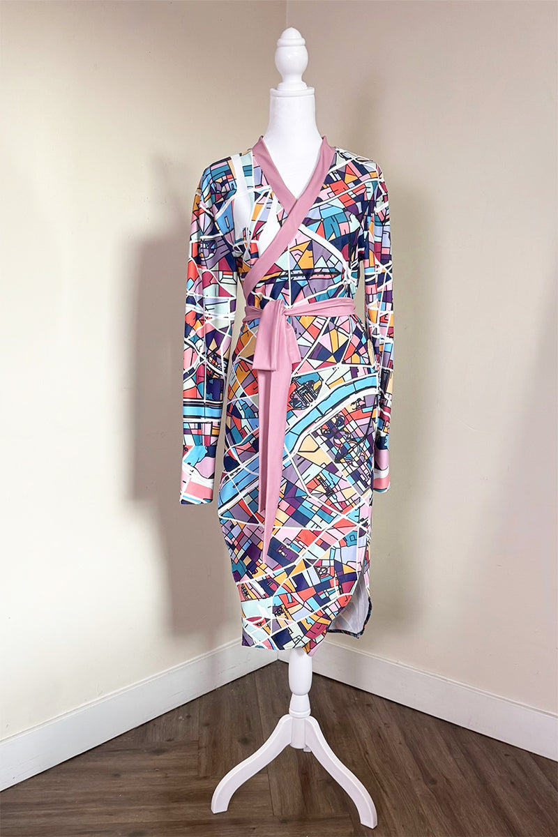 'RUES DE PARIS' WRAP DRESS