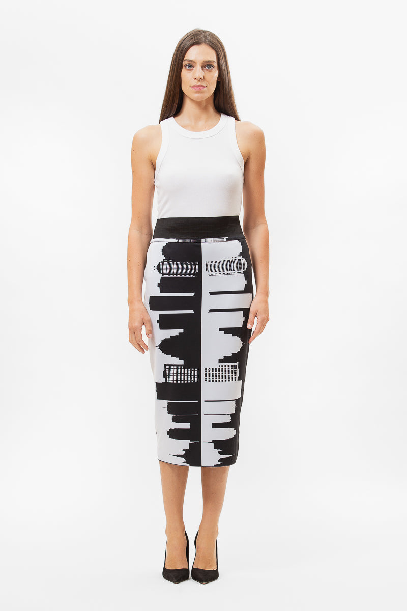 REVERSIBLE DETROIT PENCIL SKIRT