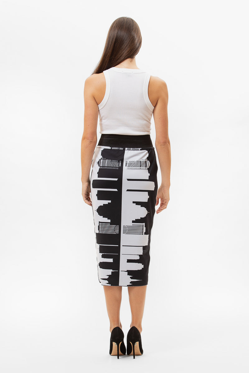 REVERSIBLE DETROIT PENCIL SKIRT