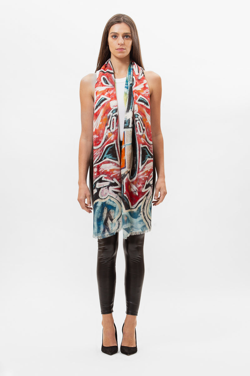 Add a Splash of Color to Your Look with Artistic Graffiti Scarves for Women