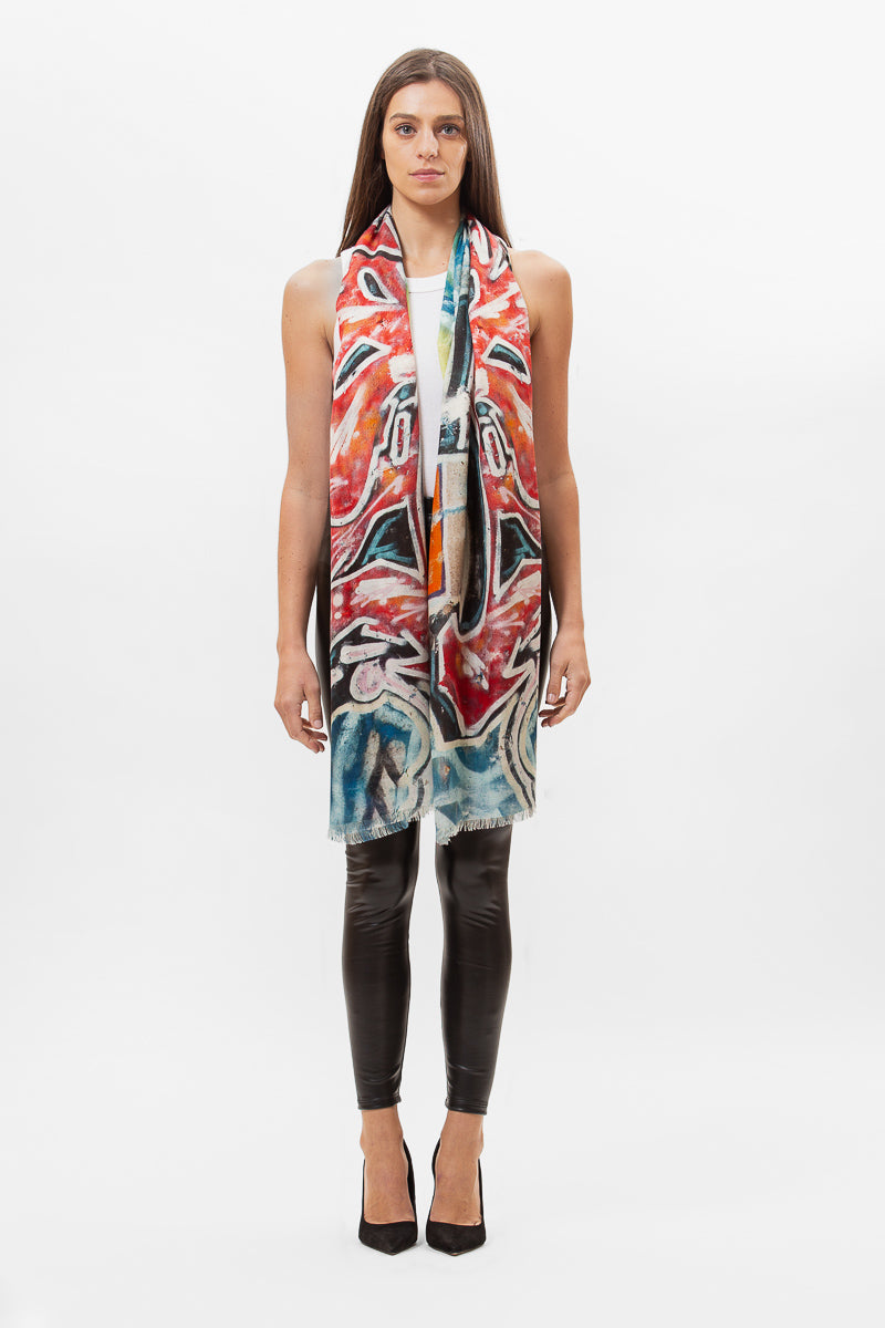 Graffiti Modal/Wool Twill Scarf